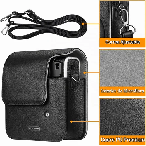 Vista 3 de Fintie Funda protectora para cámara instantánea Fujifilm Instax Mini 40 – Funda de piel vegana premium con correa ajustable extraíble