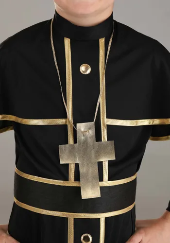 Vista 3 de Disfraz Deluxe de Sacerdote para Niños Multicolor