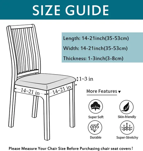 Vista 6 de Fundas de asiento de terciopelo para silla, fundas de asiento suaves y elásticas para comedor y cocina, protector de asiento de silla extraíble