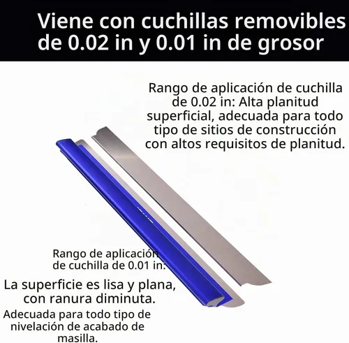 Vista 2 de Herramientas para yeso Cuchilla para yeso con mango extensible - 7", 10" 14" 16" y 24" Cuchillas de aluminio extruido Acero inoxidable 301