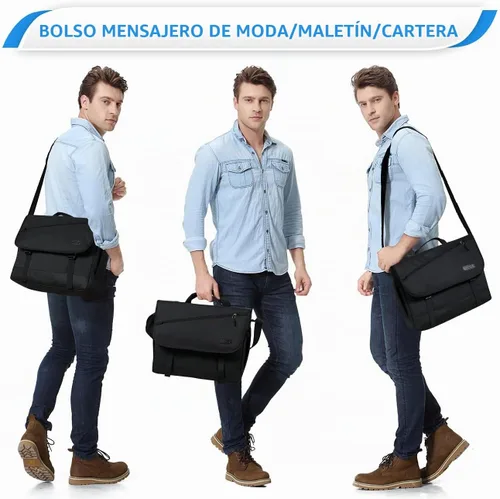 Vista 2 de VASCHY 14-17inch Laptop Messenger Shoulder Bag for Men,Work,Travel