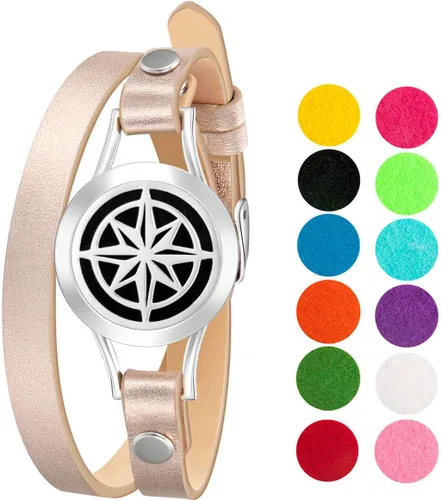 Vista 12 de Wild Essentials - Pulsera de cuero con aceite esencial, Cuero