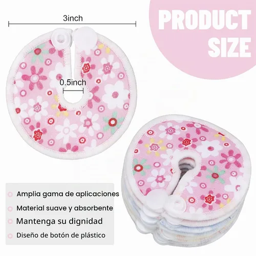 Vista 2 de 32 fundas para botones de tubo G, almohadillas de algodón para apoyo de alimentación, suministros de algodón reutilizables, fundas suaves