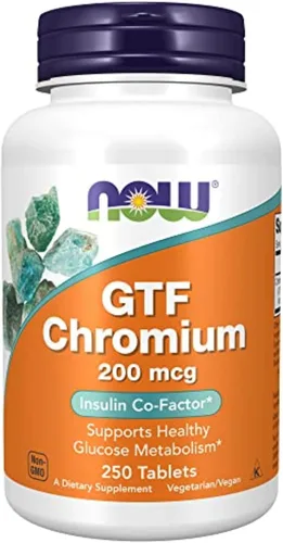 Vista 9 de NOW Supplements, GTF (factor de tolerancia a la glucosa) Cromo 200 mcg, Co-factor de insulina*, 100 tabletas