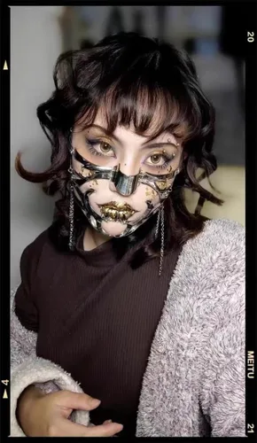 Vista 7 de Máscara mecánica punk para mujeres y hombres, Halloween, fiesta, baile de graduación, máscara de metal, máscara de cosplay, joyería de Halloween