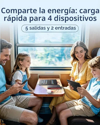 Vista 6 de VEEKTOMX Cargador portátil con cables incorporados y enchufe de pared de CA Negro rojo