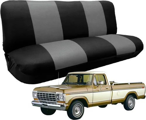 Vista 7 de Fundas de asiento de banco de ajuste personalizado de repuesto para Ford F100 F150 F250 Series 1969-1996 sin reposacabezas, tela de malla de aire