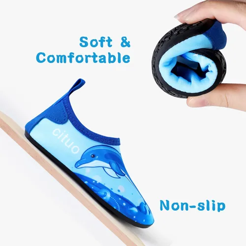Vista 2 de Zapatos de agua para niños al aire libre, secado rápido, calcetines acuáticos para deportes, playa, natación, surf, ligeros, para niños pequeños