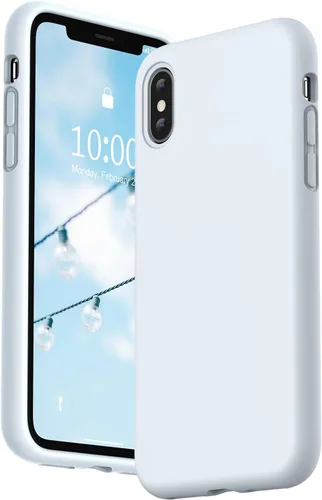 Vista 17 de SURPHY Diseñada para iPhone Xs y iPhone X con forro de microfibra, funda gruesa de silicona líquida para iPhone X XS de 5.8 pulgadas, color rosa bebé