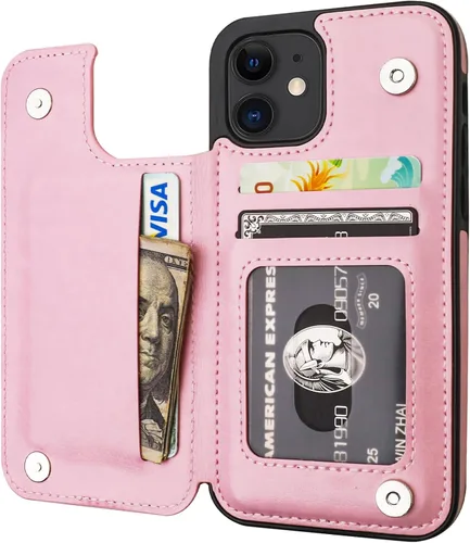Vista 15 de ONETOP Compatible con iPhone 12 Compatible con iPhone 12 Pro Funda Cartera con Portarjetas, Funda de Cuero PU con Soporte y Ranuras para Tarjetas