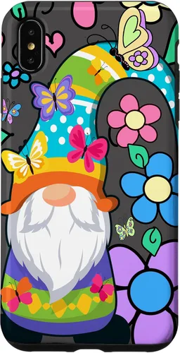 Vista 11 de Floral Daisy Flower Pattern with Butterflies Funny Gnome Case for iPhone 17