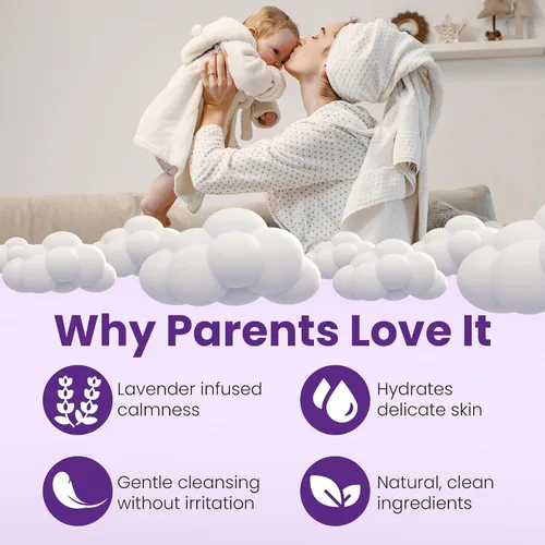 Vista 6 de Gel de baño de magnesio para niños Gel de baño de magnesio para dormir, relajación y noches tranquilas Limpiador calmante con lavanda
