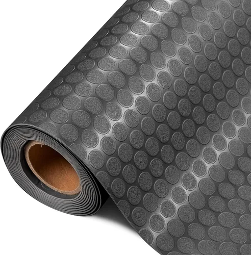 Vista 10 de TUFFIOM Tapete de garaje de 4 x 8 pies, placa de diamante grueso de PVC, rollo de suelo para debajo del automóvil, tapetes de estacionamiento
