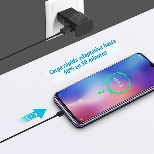 Vista 2 de Kit de cargador rápido adaptable compatible con Samsung Galaxy S7/S7 Edge S6/S6 Edge/Note5/4 S4/S3 S2 J7 J7V J5 J3V J3V J2/G3 G4 K20/Moto E4 E5