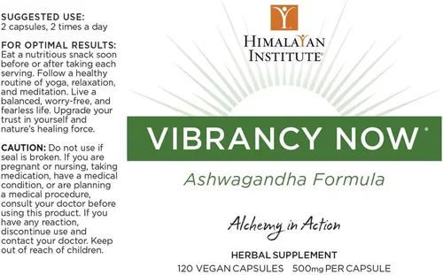 Vista 2 de Himalayan Institute Vibrancy Now Ashwagandha Formula 120 Cápsulas