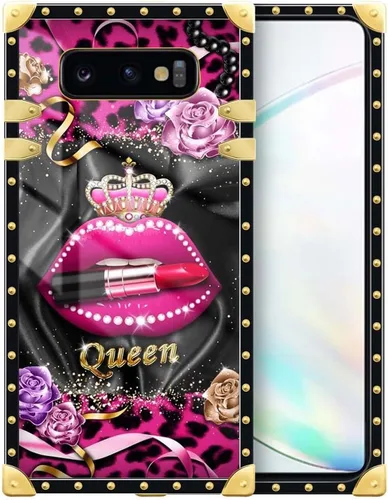 Vista 21 de Funda compatible con Samsung Galaxy S10 4G, TPU suave de lujo y parte trasera de policarbonato duro para niñas y mujeres, funda protectora a prueba