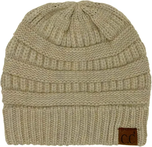 Vista 71 de CC Classic Winter Fall Trendy Chunky Stretchy Cable Knit Beanie Hat 2 tonos púrpura/azul marino