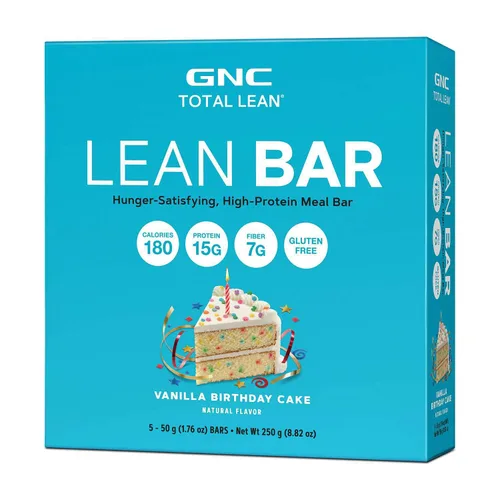 Vista 13 de GNC Total Lean Bar Barra de comida con alto contenido de proteínas y satisfying con hambre Yogur de arándanos 5 barras