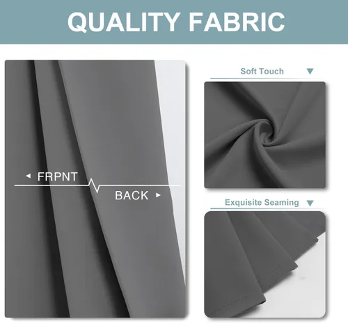 Vista 70 de ChrisDowa - Cortinas cortas para ventana de 40 pulgadas para dormitorio - Cortinas cortas con ojales y aislamiento térmico para oscurecer