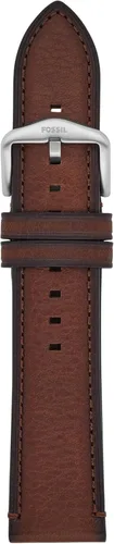 Vista 19 de Fossil Correa de reloj de piel LiteHide™ marrón oscuro de 0.866 in para hombre Cuero negro/Plateado