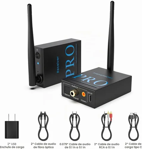 Vista 8 de 1Mii Transmisor y receptor de audio inalámbrico de 2.4 GHz