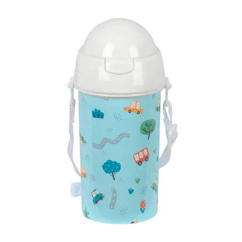 Vista 2 de Botella de Agua Safta Coches Azul PVC 500 ml