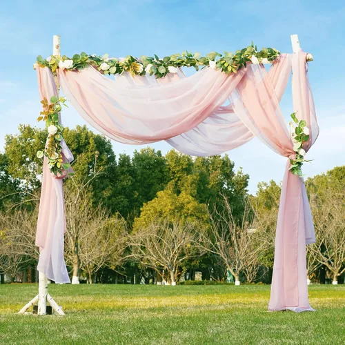 Vista 25 de NICETOWN Cenefa decorativa larga para ventana, cenefa de bufanda de boda, cortina de gasa para sala de estar, dormitorio, ceremonia