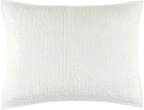 Vista 4 de Pine Cone Hill Parisienne Velvet Dove White - Funda acolchada blanca, tamaño estándar, patrón sólido blanco