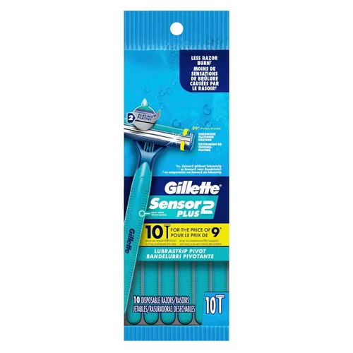 Vista 2 de Gillette Sensor2 Plus - Maquinillas de afeitar desechables para hombre con cabeza pivotante, 10 unidades (Paquete de 3)