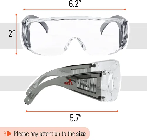 Vista 2 de UNCO - Gafas de seguridad sobre gafas, gafas protectoras, antiniebla, para trabajo, gafas de seguridad sobre gafas