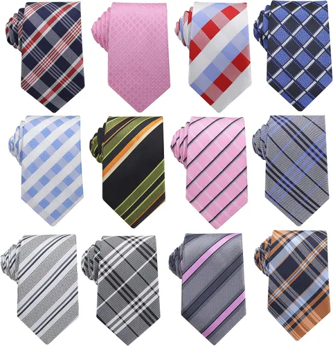 Vista 2 de WeiShang Corbata clásica de seda para hombre, corbatas tejidas jacquard