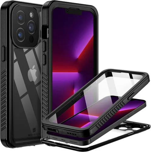 Vista 10 de BEASTEK Funda impermeable para Apple iPhone 13, serie FSN, protección de cuerpo completo, resistente a los golpes, a prueba de polvo, con protector