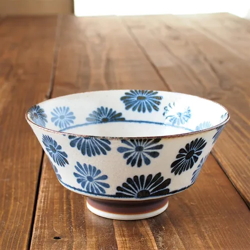 Vista 7 de Minorutouki mino ware PAIKAJI cuenco de fideos antitipo flor φ7.2×H3.6in 16.58oz