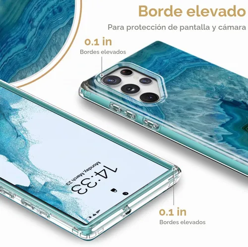 Vista 4 de Esdot Funda protectora para Samsung Galaxy S22 Ultra, de grado militar, resiste caídas de 21 pies (probado), con diseños modernos para mujeres