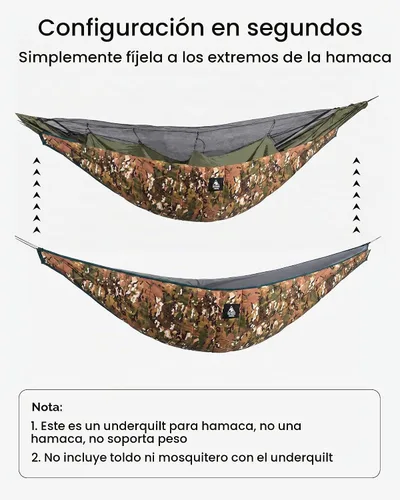 Vista 6 de OneTigris - Hamaca acolchada, longitud completa, ligera, para 4 estaciones, para camping, senderismo, viajes, playa, patio, transportable, diseño