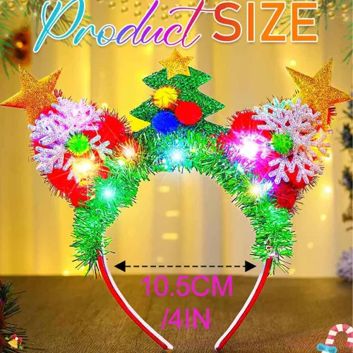 Vista 2 de Nicute - Diademas de Navidad con luces LED, diademas de Navidad festivas para mujeres y niñas