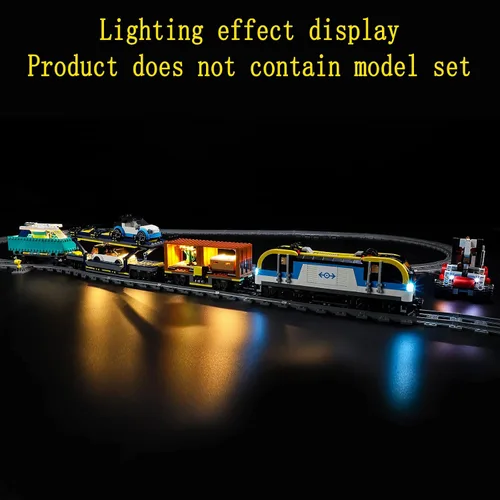 Vista 7 de GEAMENT Kit de luces LED compatible con Lego Freight Train - Juego de iluminación para modelo de construcción City 60336