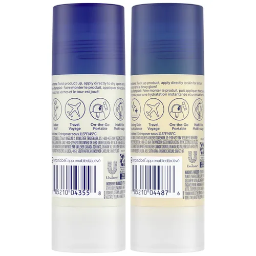 Vista 2 de Vaseline Paquete de loción, resaltador y luminizador de gelatina de cacao brillante + barra de bálsamo para todo el cuerpo, manteca de cacao