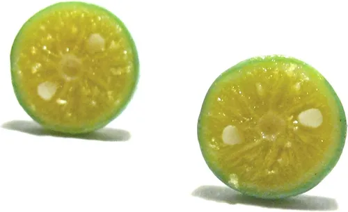 Vista 8 de Pendientes Calamansi Lime Stud - Tiny Food Jewelry