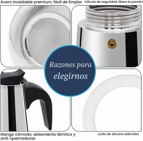 Vista 7 de 2 Tazas Moka de Acero Inoxidable 100ml Cafetera de Espresso Italiana para Estufa Cafeteras Moka Percolador Cafetera Greca para Estufa de Inducción