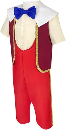 Vista 3 de Disfraz de marioneta para niños, conjunto completo de chaleco con sombrero para disfraces de Halloween
