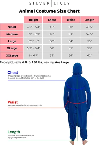 Vista 7 de FUNZIEZ! - Disfraz de Halloween para adultos, de animales y criaturas marinas, mameluco afelpado para cosplay, para mujeres y hombres