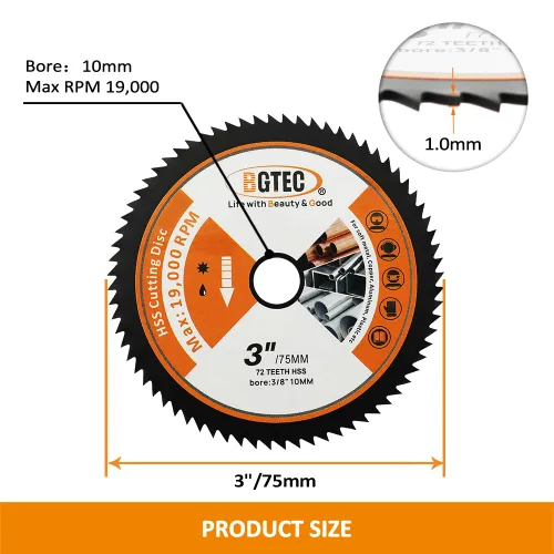 Vista 98 de BGTEC Hoja turbo de granito de diamante, disco de corte de 3 pulgadas/2.953 in para hormigón, hormigón reforzado, piedras artificiales duras