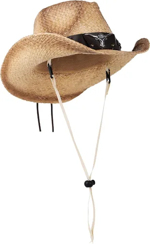 Vista 4 de Sombrero vaquero de paja con banda decorada, para disfraces de niños, de Simplicity