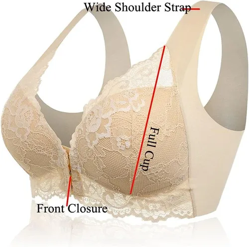 Vista 3 de TOQVTOO Sujetador moldeador push-up con cierre frontal, cierre frontal Sora Bra para mujeres mayores 002