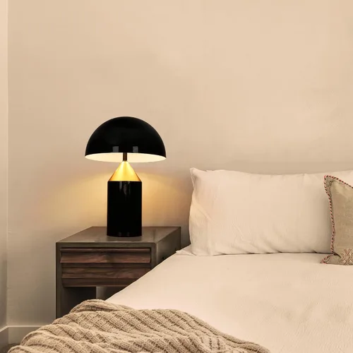 Vista 2 de Meefad Venus - Lámpara de mesa decorativa con diseño de hongo y moderna luz Negro