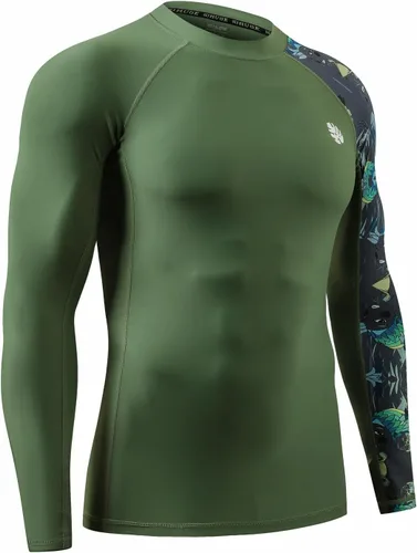Vista 2 de ADOREISM Camisetas de natación de compresión de manga larga UPF 50+ para hombre