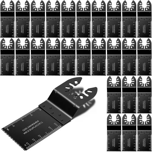 Vista 10 de Juego de 50 cuchillas multiherramienta: hojas de sierra oscilantes y cuchillas multiherramienta para madera y metal blando con interfaz
