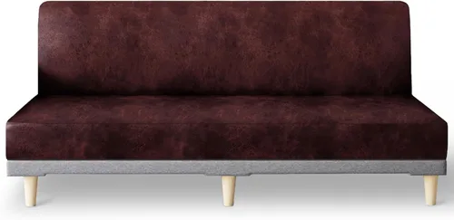Vista 35 de molasofa - Funda elástica para futón de aspecto de cuero, cubierta para sofá sin brazos, protector de muebles con parte inferior elástica, funda