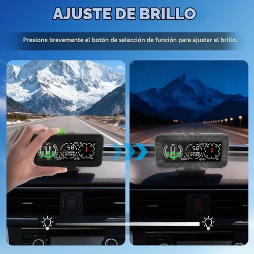 Vista 8 de MR CARTOOL Velocímetro GPS M60 para coche, inclinómetro digital con brújula